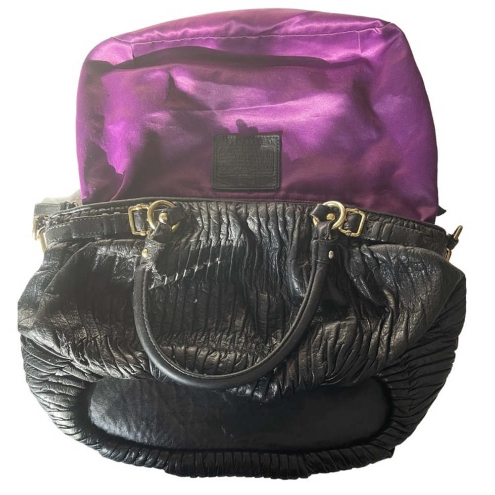 Coach Vintage Black Pleated Leather Sophia Madison Bag. - Picture 8 of 8